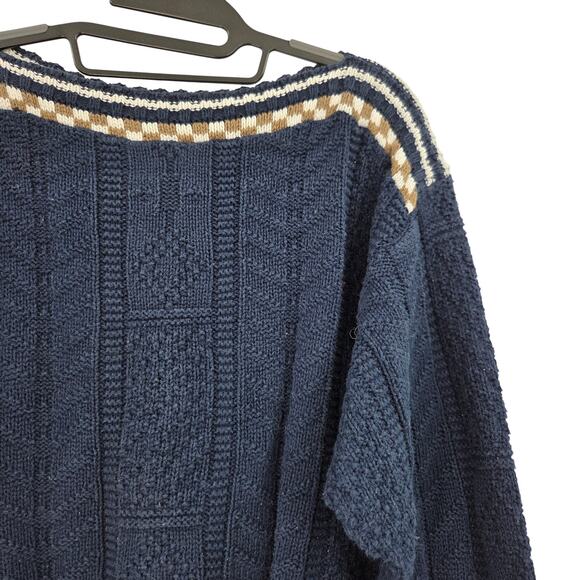 VTG WINONA KNITS SMALL BLUE CREW NECK LONG DOLMAN SLEEVE GRANDMA SWEATER - Picture 4 of 4